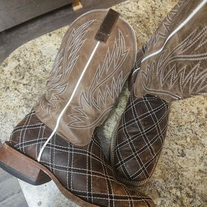 Anderson Bean Two-Tone Western Boots - Brown and Tan